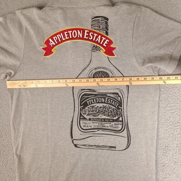 Appleton Estate Jamaica Rum Polo Shirt Mens Large Gray Organic Cotton Embroidery - Picture 12 of 15